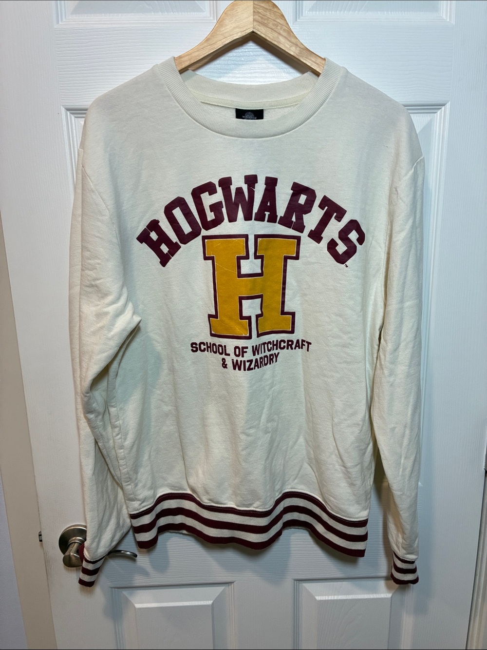 Wizarding World of Harry Potter Hogwarts Crewneck with Maroon & Gold Graphic